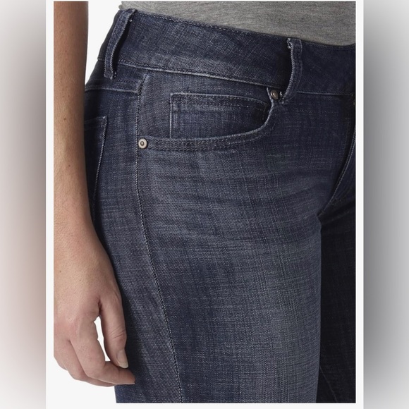 Wrangler Western Dark Stone Mid Rise Stretch Straight Leg Jeans size 9/10x34 new - Picture 7 of 8